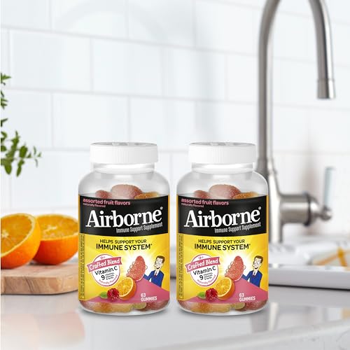 Airborne 750mg Vitamin C Gummies for Adults, Immune Support Gummies with Powerful Antioxidants VIT C & E, Caffeine Free - FENGGESTORE20