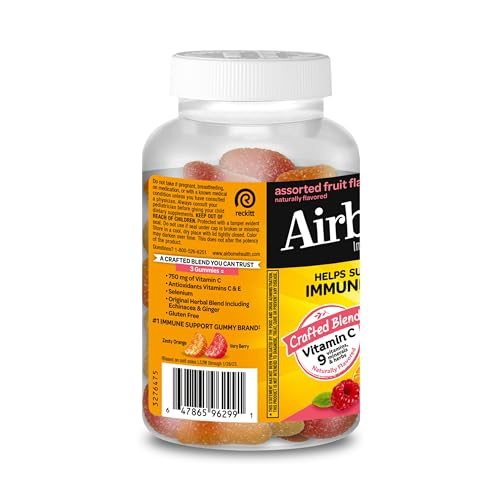 Airborne 750mg Vitamin C Gummies for Adults, Immune Support Gummies with Powerful Antioxidants VIT C & E, Caffeine Free - FENGGESTORE20