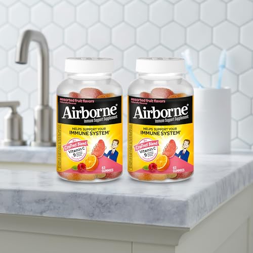 Airborne 750mg Vitamin C Gummies for Adults, Immune Support Gummies with Powerful Antioxidants VIT C & E, Caffeine Free - FENGGESTORE20
