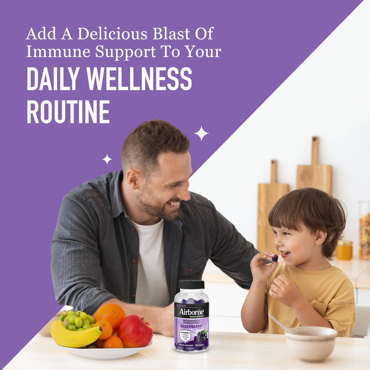Airborne Elderberry + Zinc & Vitamin C Gummies For Adults, Immune Support Vitamin D & Zinc Gummies With Powerful Antioxidant Vitamins C D & E - FENGGESTORE20