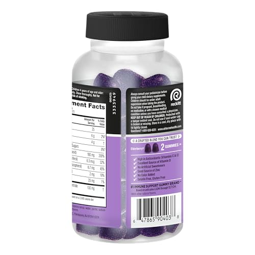 Airborne Elderberry + Zinc & Vitamin C Gummies For Adults, Immune Support Vitamin D & Zinc Gummies With Powerful Antioxidant Vitamins C D & E - FENGGESTORE20