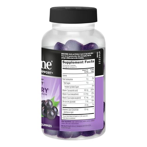 Airborne Elderberry + Zinc & Vitamin C Gummies For Adults, Immune Support Vitamin D & Zinc Gummies With Powerful Antioxidant Vitamins C D & E - FENGGESTORE20