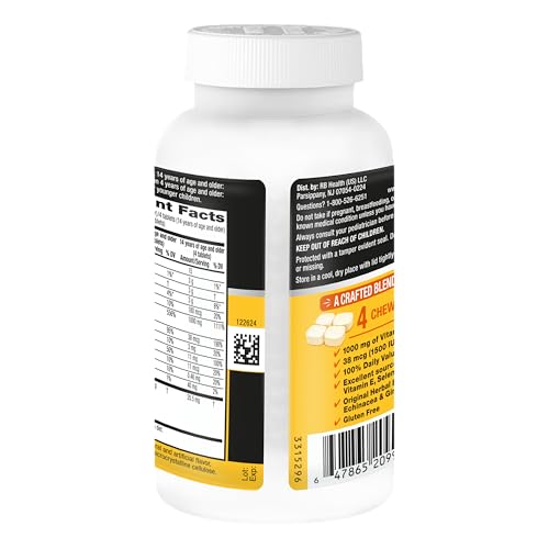 Airborne Vitamin C 1000mg (per Serving) - Citrus Chewable Tablets (116 Count in a Bottle), Gluten-Free Immune Support Supplement, with Vitamins A C E, Zinc, Selenium - FENGGESTORE20