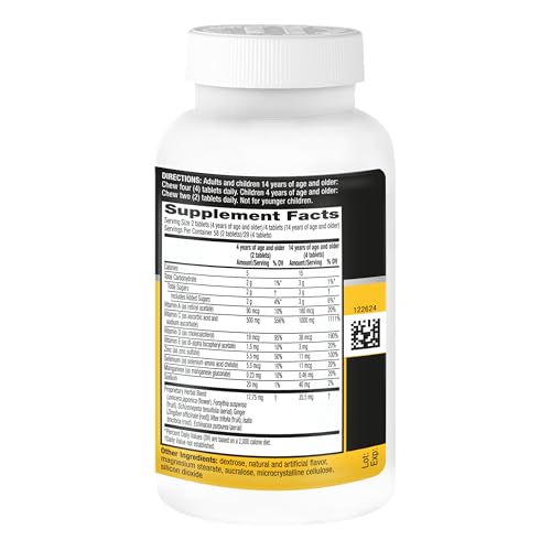 Airborne Vitamin C 1000mg (per Serving) - Citrus Chewable Tablets (116 Count in a Bottle), Gluten-Free Immune Support Supplement, with Vitamins A C E, Zinc, Selenium - FENGGESTORE20