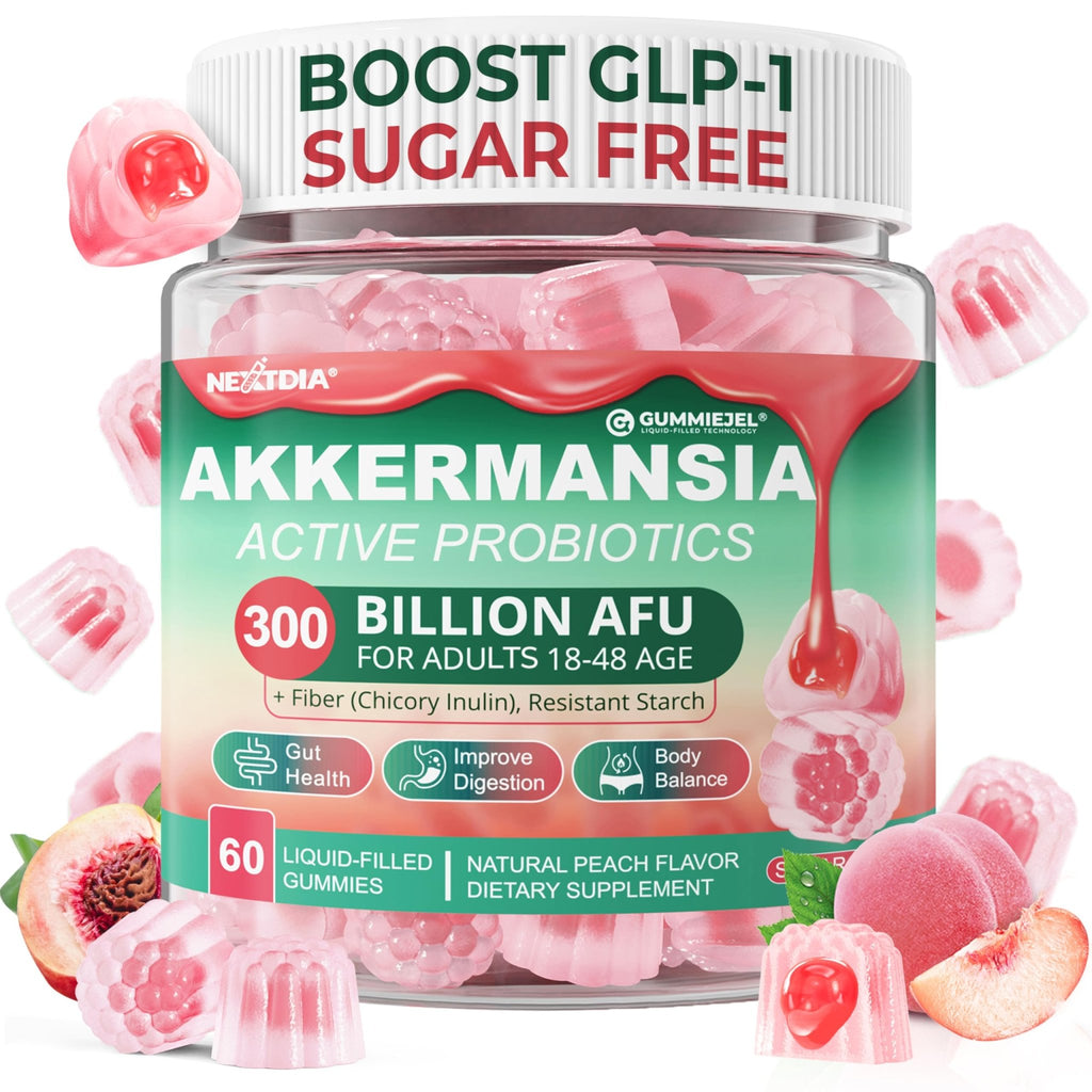 Akkermansia Probiotics Gummies with Prebiotics Fiber, 300 Billion AFU Akkermansia Muciniphila, with Polyphenol Fruits, Resistant Starch - FENGGESTORE20