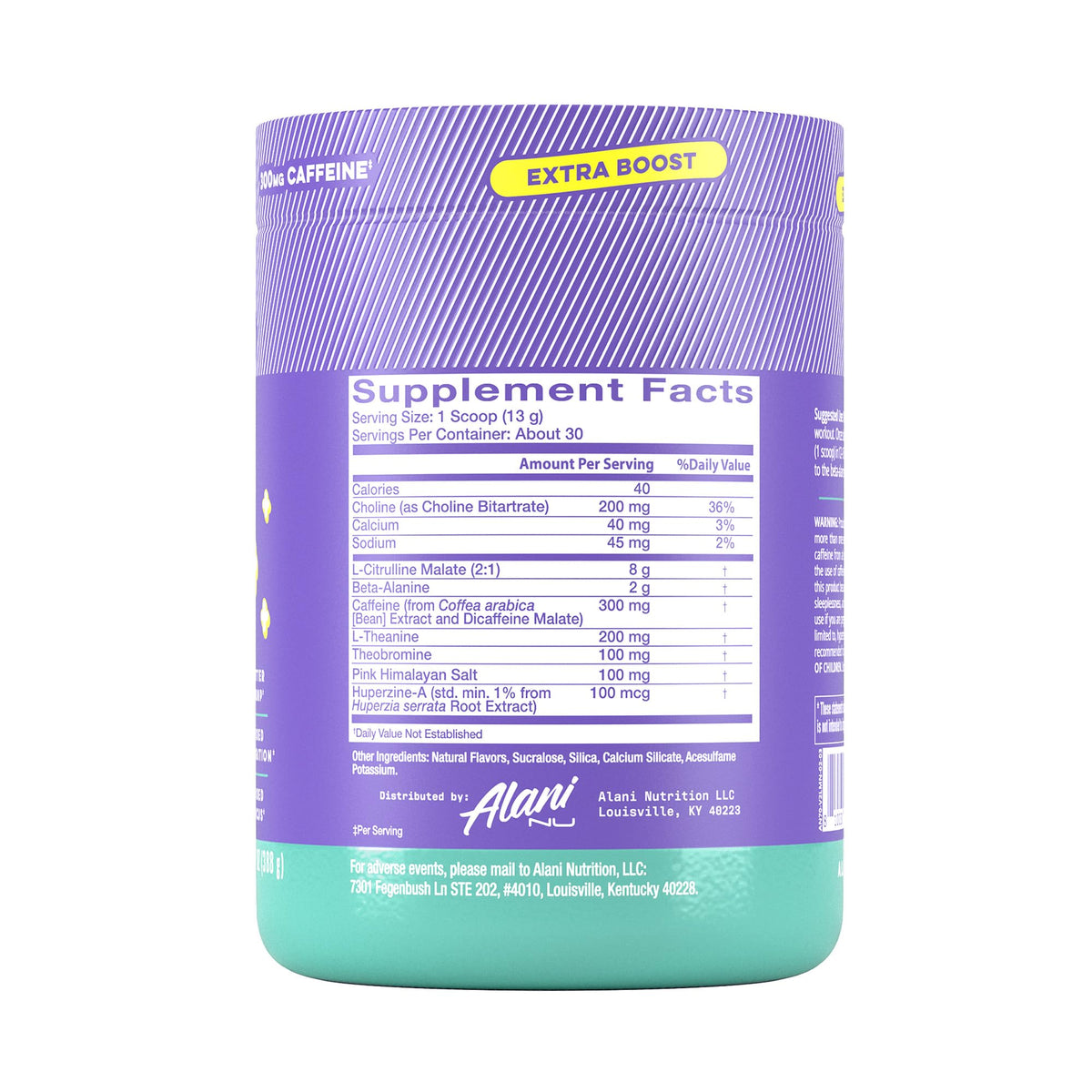 Alani Nu Pre Workout+ Powder Frozen Lemonade, Extra Boost, Sugar Free, 300mg Caffeine, L-Theanine, Beta-Alanine, Citrulline, 30 Servings - FENGGESTORE20