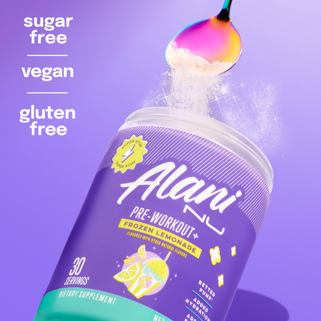 Alani Nu Pre Workout+ Powder Frozen Lemonade, Extra Boost, Sugar Free, 300mg Caffeine, L-Theanine, Beta-Alanine, Citrulline, 30 Servings - FENGGESTORE20