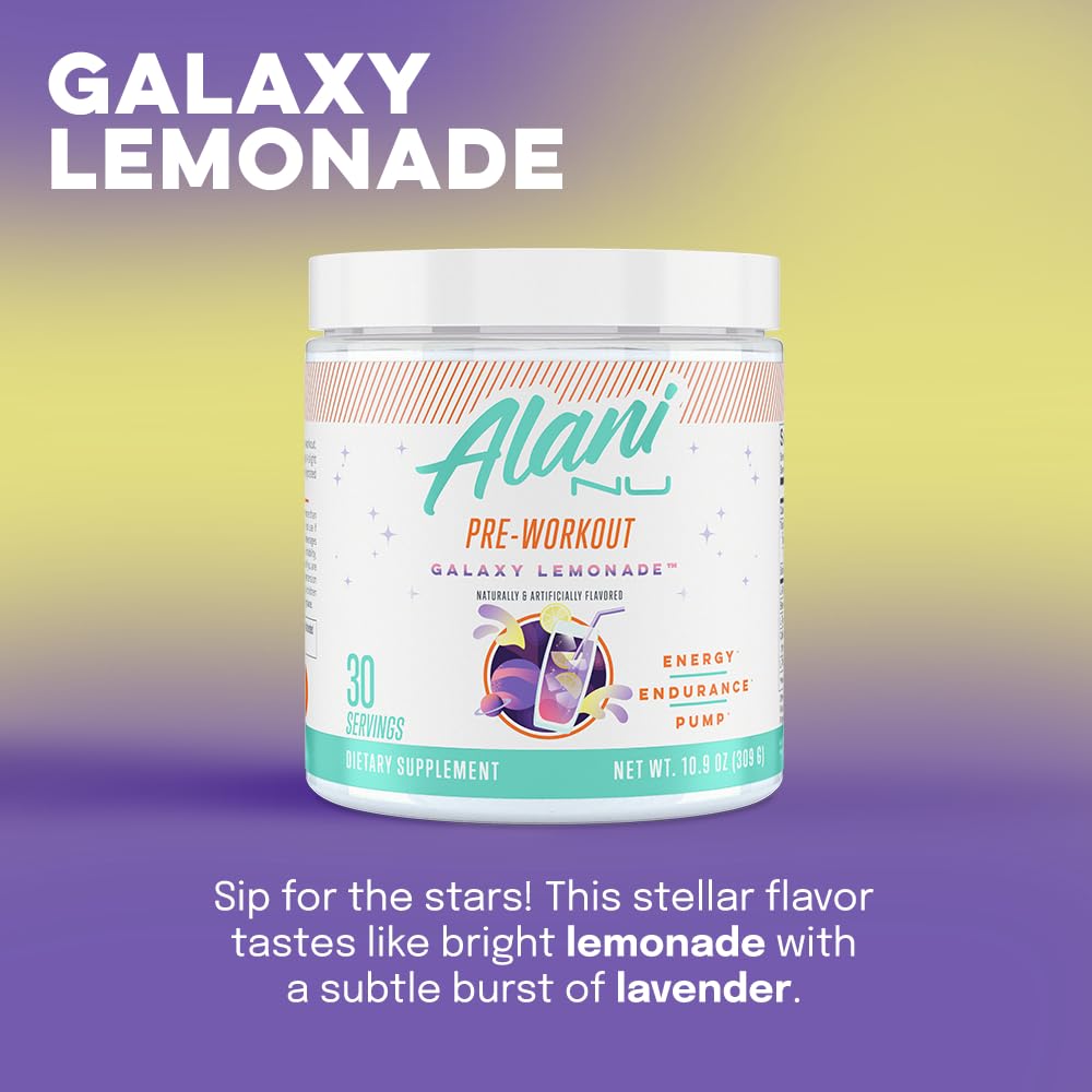 Alani Nu Pre Workout Powder GLAXAY Lemonade, Amino Energy Boost, Endurance Supplement, Sugar Free, 200mg Caffeine, L-Theanine, Beta-Alanine, L-Citrulline, 30 Servings - FENGGESTORE20