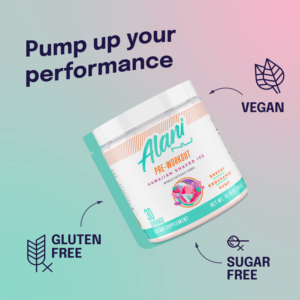 Alani Nu Pre Workout Powder Hawaiian Shaved ICE, Amino Energy Boost, Endurance Supplement, Sugar Free, 200mg Caffeine - FENGGESTORE20