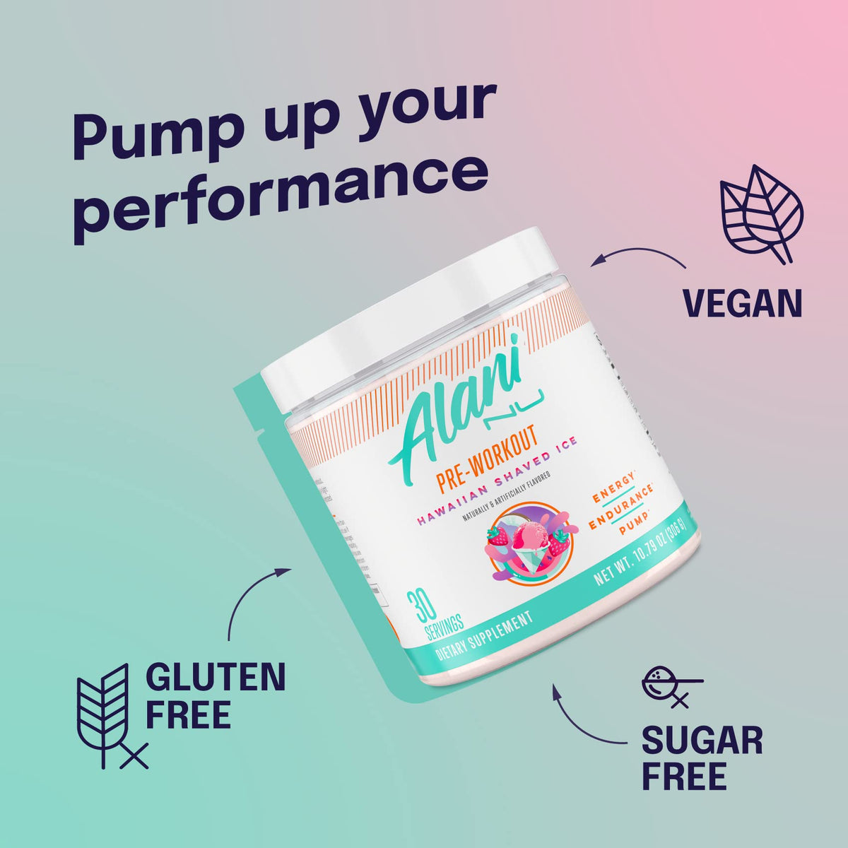 Alani Nu Pre Workout Powder Hawaiian Shaved ICE, Amino Energy Boost, Endurance Supplement, Sugar Free, 200mg Caffeine - FENGGESTORE20