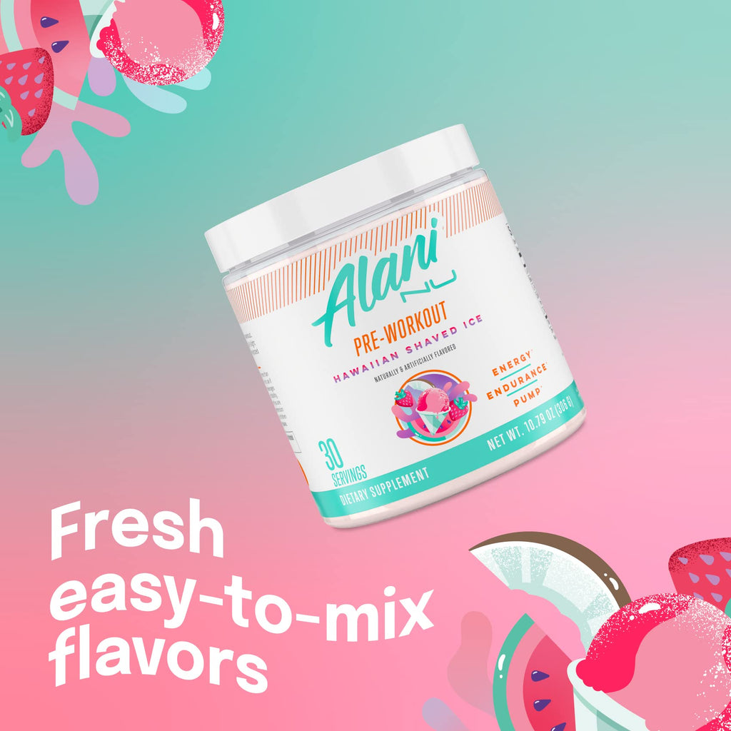 Alani Nu Pre Workout Powder Hawaiian Shaved ICE, Amino Energy Boost, Endurance Supplement, Sugar Free, 200mg Caffeine - FENGGESTORE20