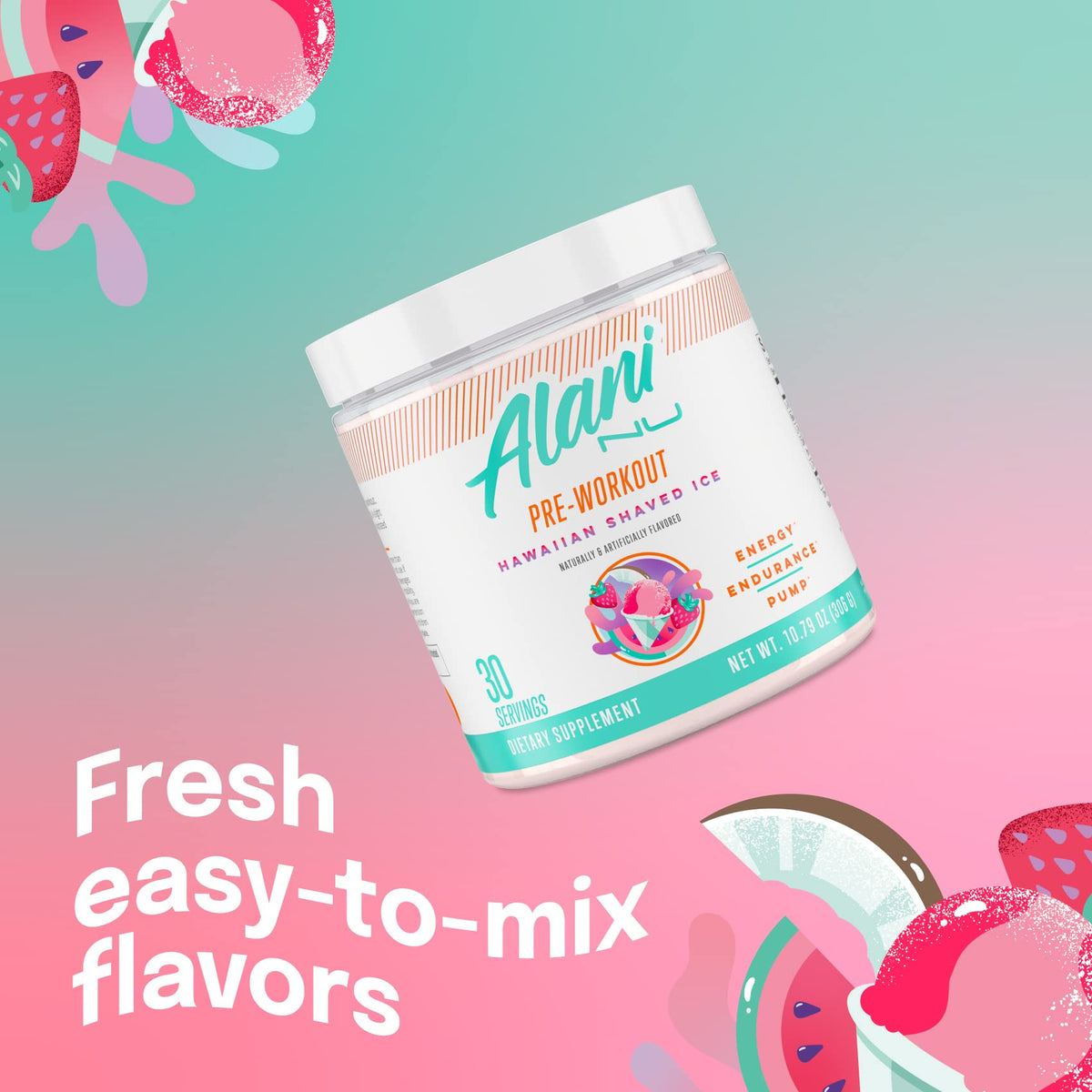 Alani Nu Pre Workout Powder Hawaiian Shaved ICE, Amino Energy Boost, Endurance Supplement, Sugar Free, 200mg Caffeine - FENGGESTORE20