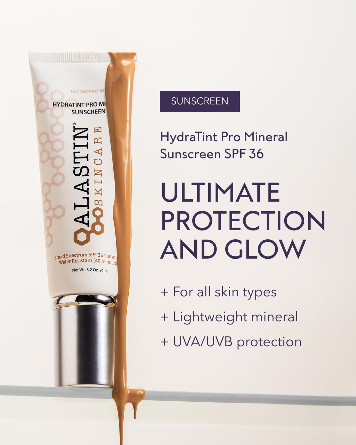 ALASTIN Skincare HydraTint Pro Mineral Sunscreen SPF 36 (3.2 oz) | 2-in-1 Tinted Daily Sunblock Moisturizer for Face & Neck | Fragrance-Free, Water Resistant - FENGGESTORE20