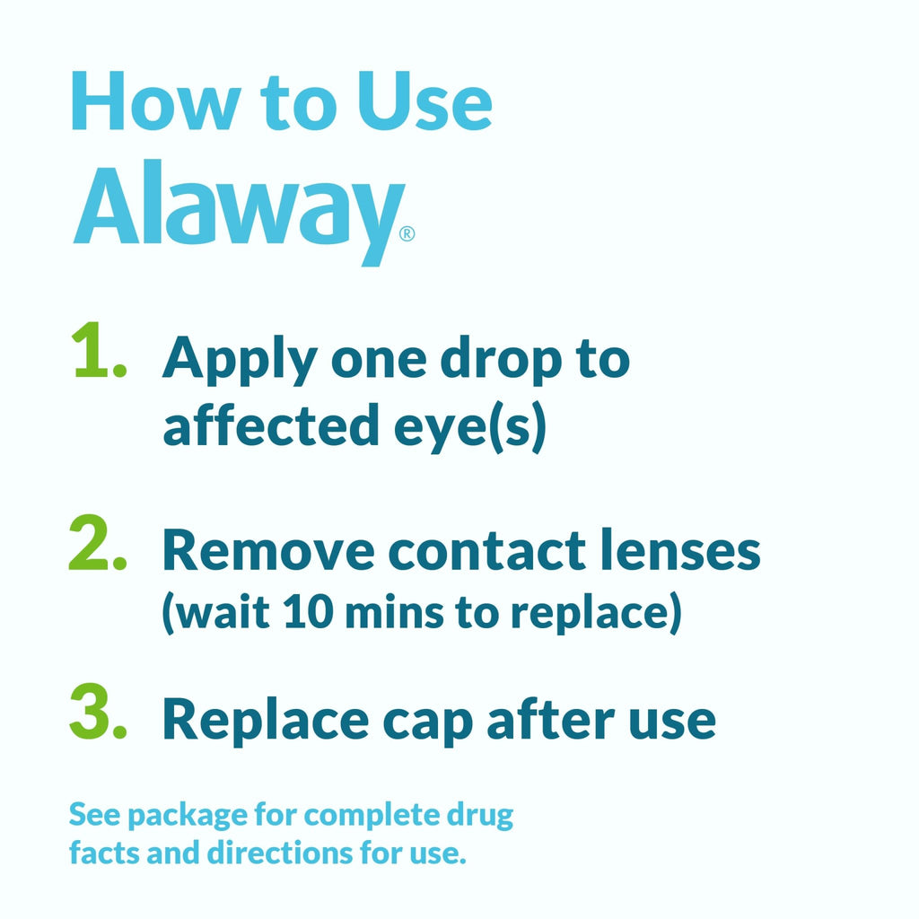 Alaway Antihistamine Eye Drops for Itchy Eyes, Fast-Acting, Up to 12-Hour Eye Itch Relief, Clinically Tested Prescription-Strength Formula, 0.34 Fl Oz - FENGGESTORE20