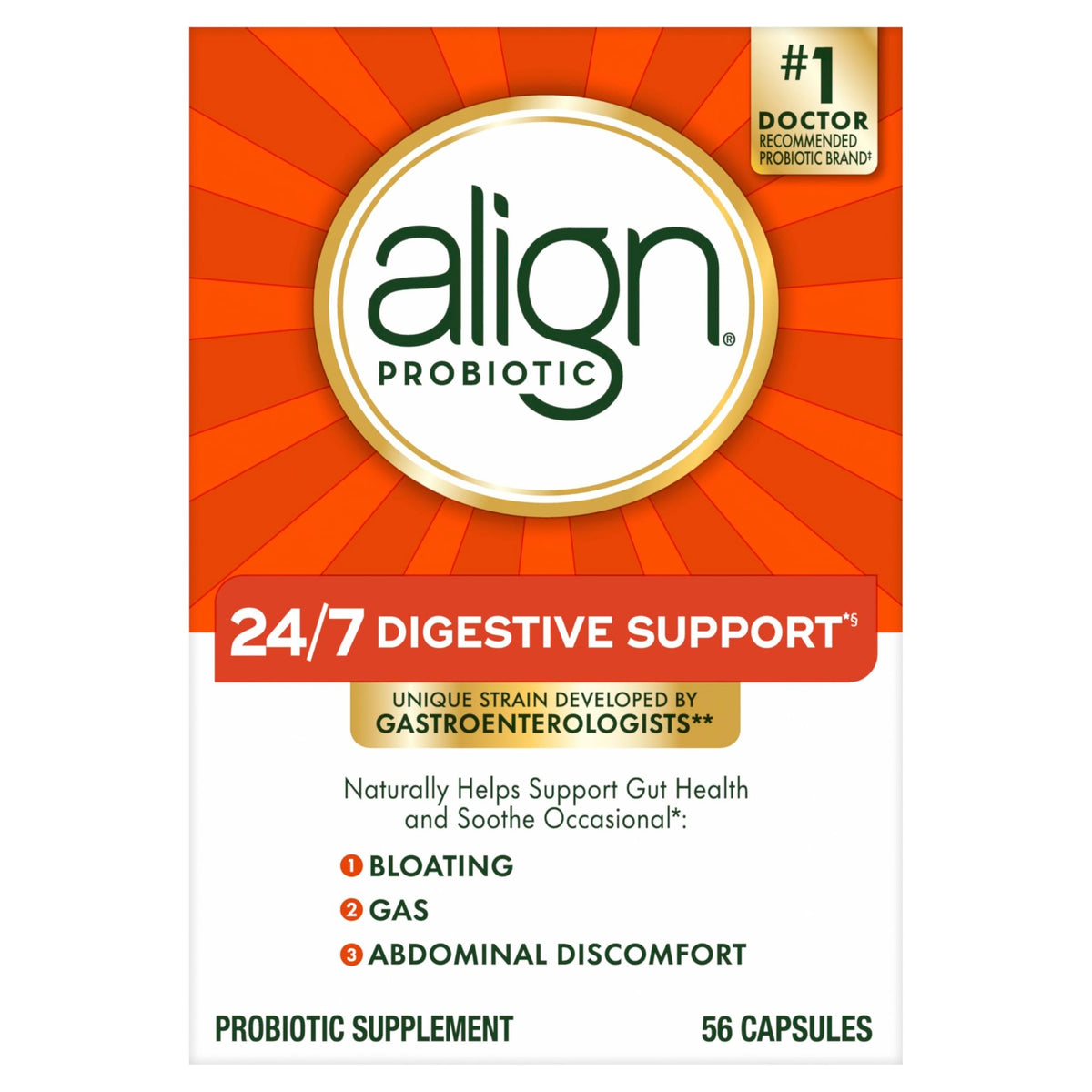 Align Probiotic, 24/7 Digestive Support, Probiotics for Women and Men, Probiotics for Digestive Health, Men and Womens Probiotic Capsules Help Relieve - FENGGESTORE20