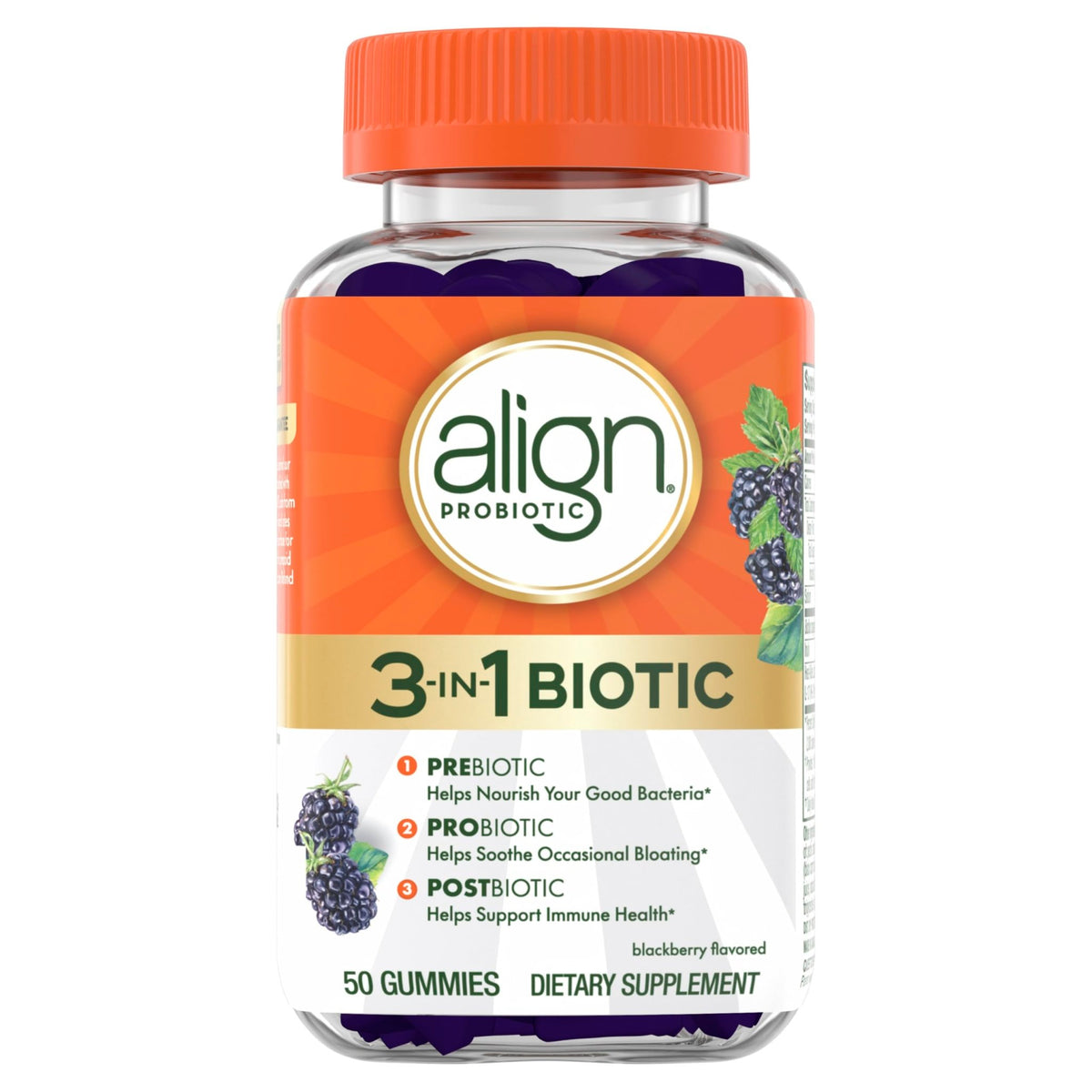Align Probiotic, 3-in-1 Biotic Gummies, Prebiotic + Probiotic + Postbiotic, #1 Doctor Recommended Probiotic Brand‡, Helps Relieve Occasional Bloating - FENGGESTORE20