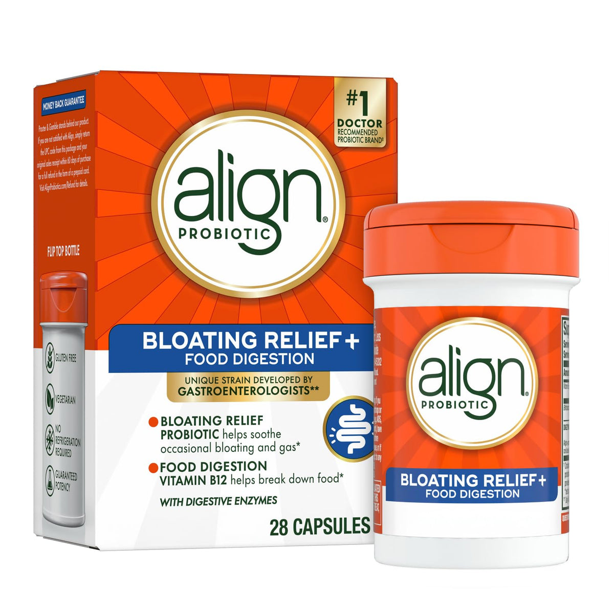 Align Probiotic Bloating Relief + Food Digestion, Probiotics for Women and Men, #1 Doctor Recommended Brand‡, Promotes Digestive Health and Helps Support - FENGGESTORE20