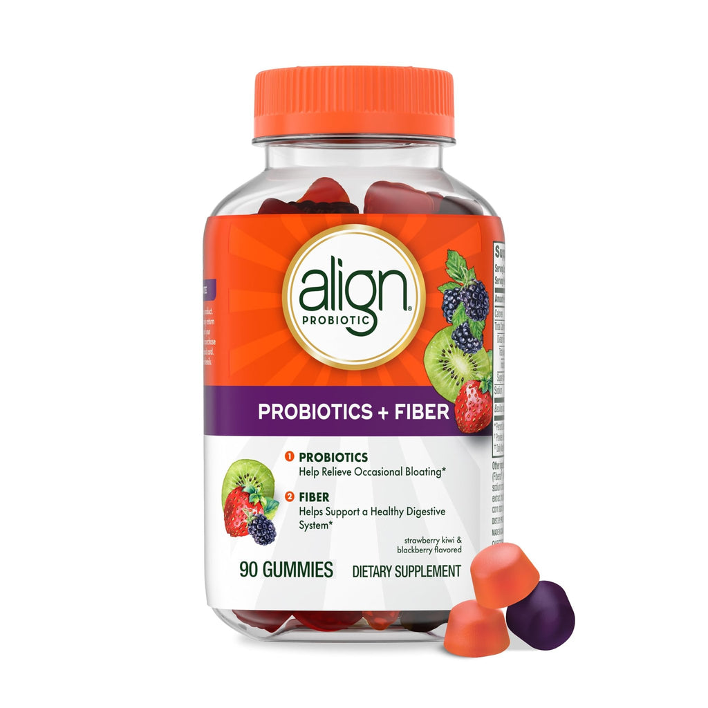 Align Probiotic, Probiotics + Fiber Gummies, Probiotics Help Relieve Occasional Bloating*, Fiber Helps Support a Healthy Digestive System - FENGGESTORE20