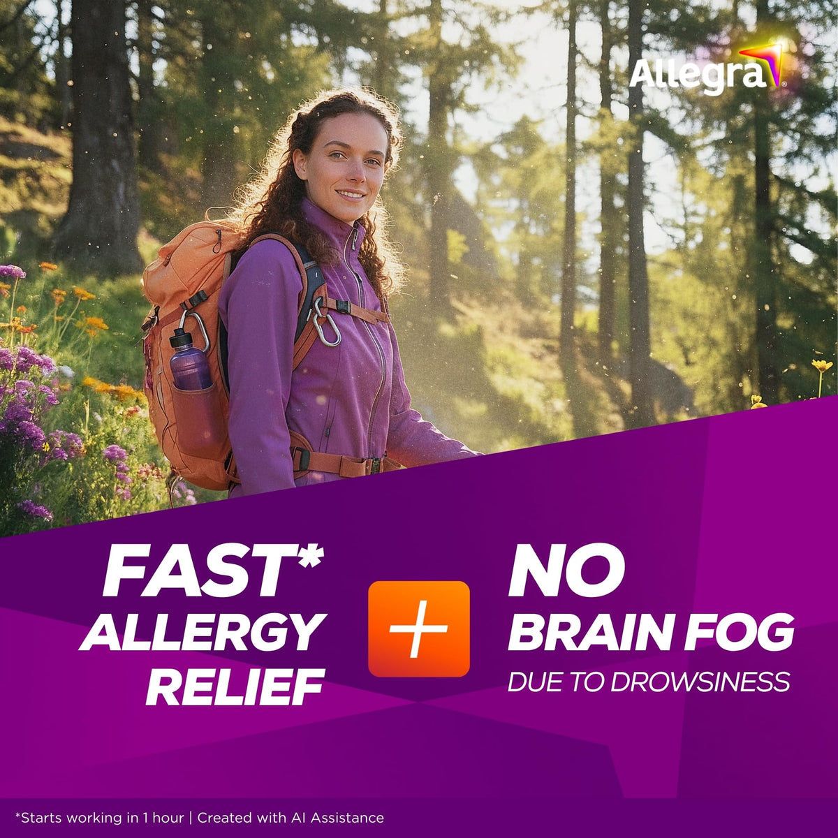 Allegra Adult 24-Hour Allergy Relief Tablets, Non-Drowsy Indoor and Outdoor Allergy Medicine, 180 mg Fexofenadine HCI Antihistamine Pill, 100-Count - FENGGESTORE20