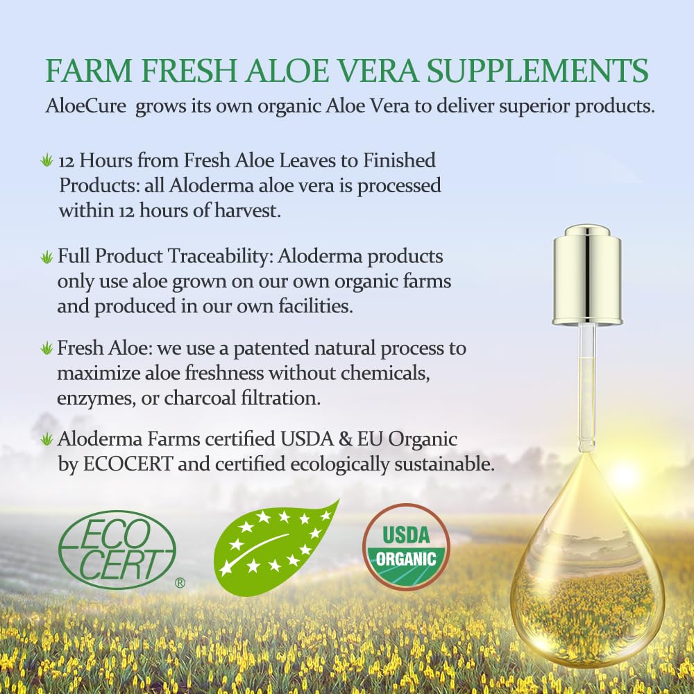 AloeCure Daily Probiotics 10 Billion CFU for Digestive Support 8 Strains, 6 Prebiotics & Enzymes - Digestive Supplement with Bromelain for Women & Men - FENGGESTORE20