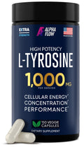 Alpha Flow L Tyrosine 1000MG Capsules - All-Natural L- Tyrosine Supplement for Focus & Energy Boost - Non-GMO & Gluten-Free - FENGGESTORE20