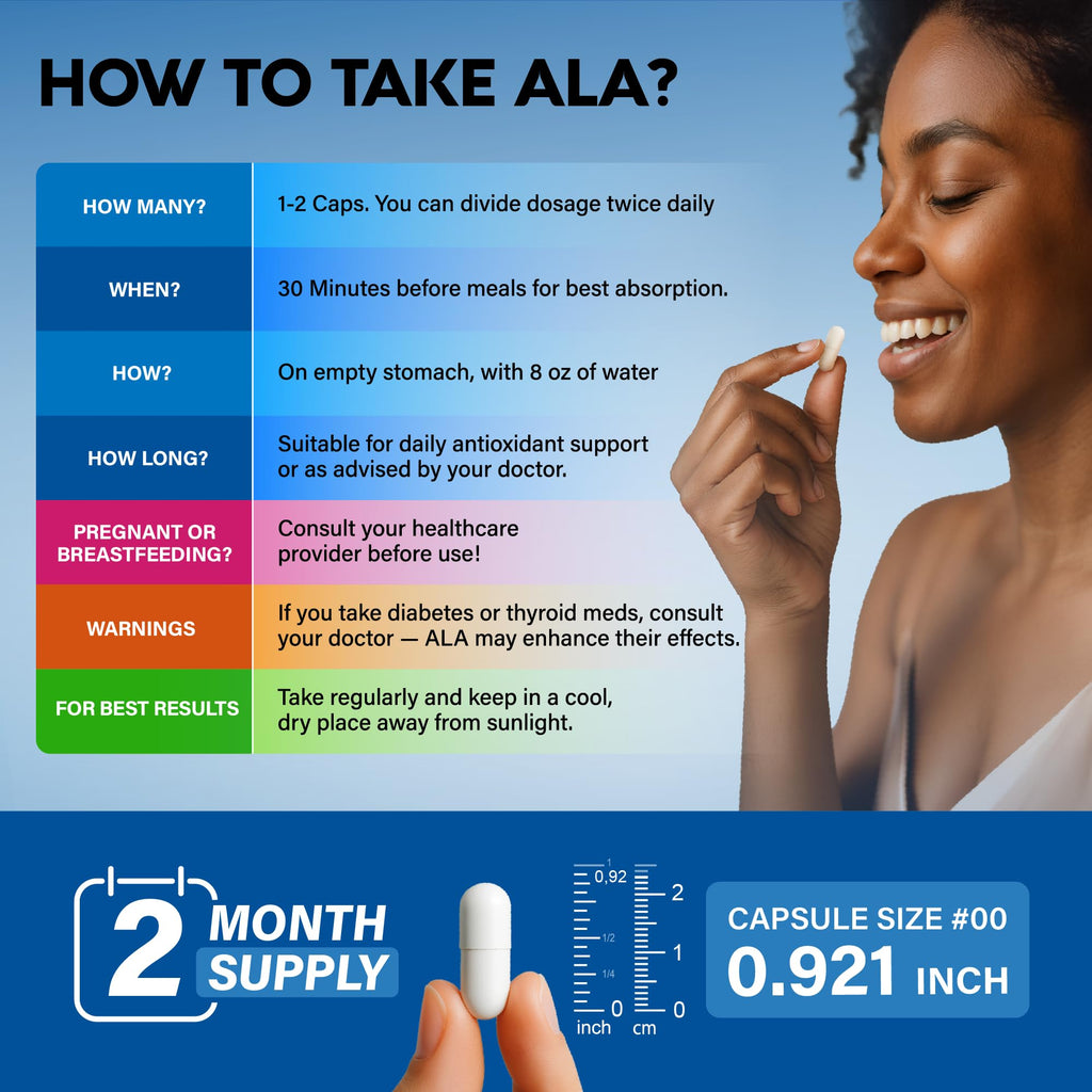 Alpha Lipoic Acid 600mg - ALA Supplement Antioxidant for Nerve, Energy & Metabolism Support - Extra Strength with Benfotiamine, B1 & B12 - Lab Tested, NON-GMO & Vegan - FENGGESTORE20