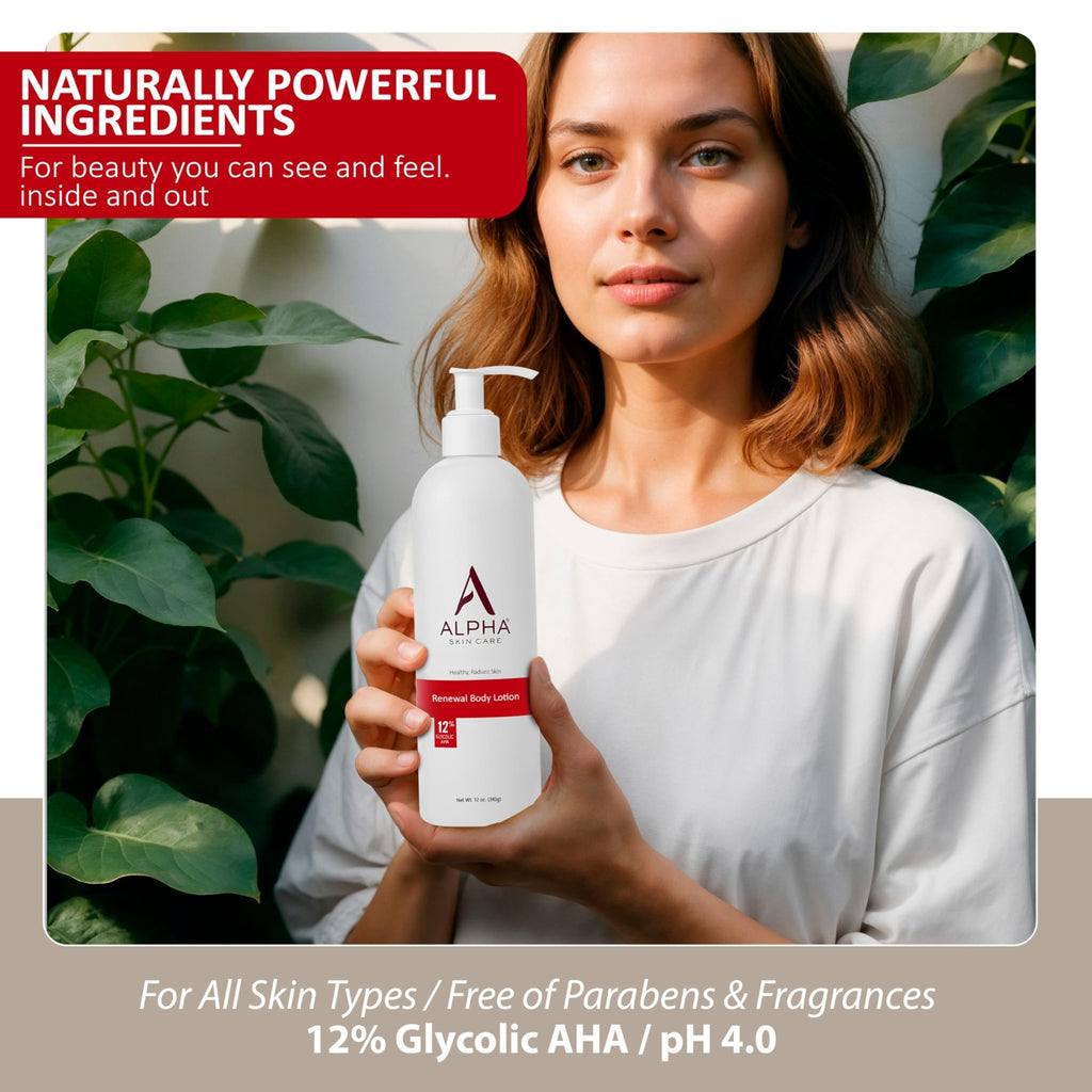 Alpha Skin Care Revitalizing Body Lotion, 12% Glycolic AHA, Simple & Effective Daily Moisturizer with Alpha Hydroxy Acid - FENGGESTORE20