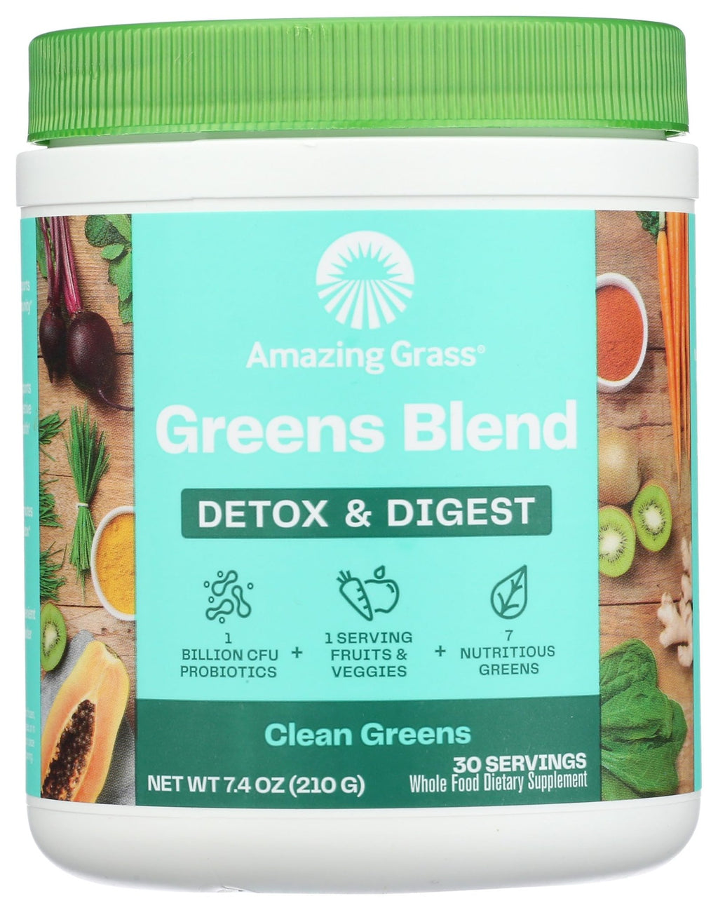 Amazing Grass Greens Blend Detox & Digest, Smoothie Mix, Cleanse with Super Greens Powder, Digestive Enzymes & Probiotics - FENGGESTORE20