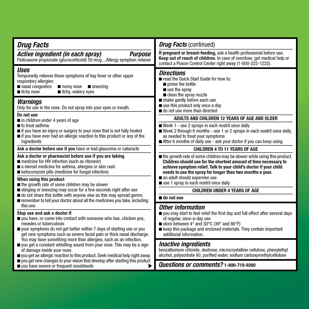Amazon Basic Care 24-Hour Allergy Relief Nasal Spray, Fluticasone Propionate (Glucocorticoid), 50 mcg, Full Prescription Strength, Non-Drowsy, 0.62 Fl Oz - FENGGESTORE20