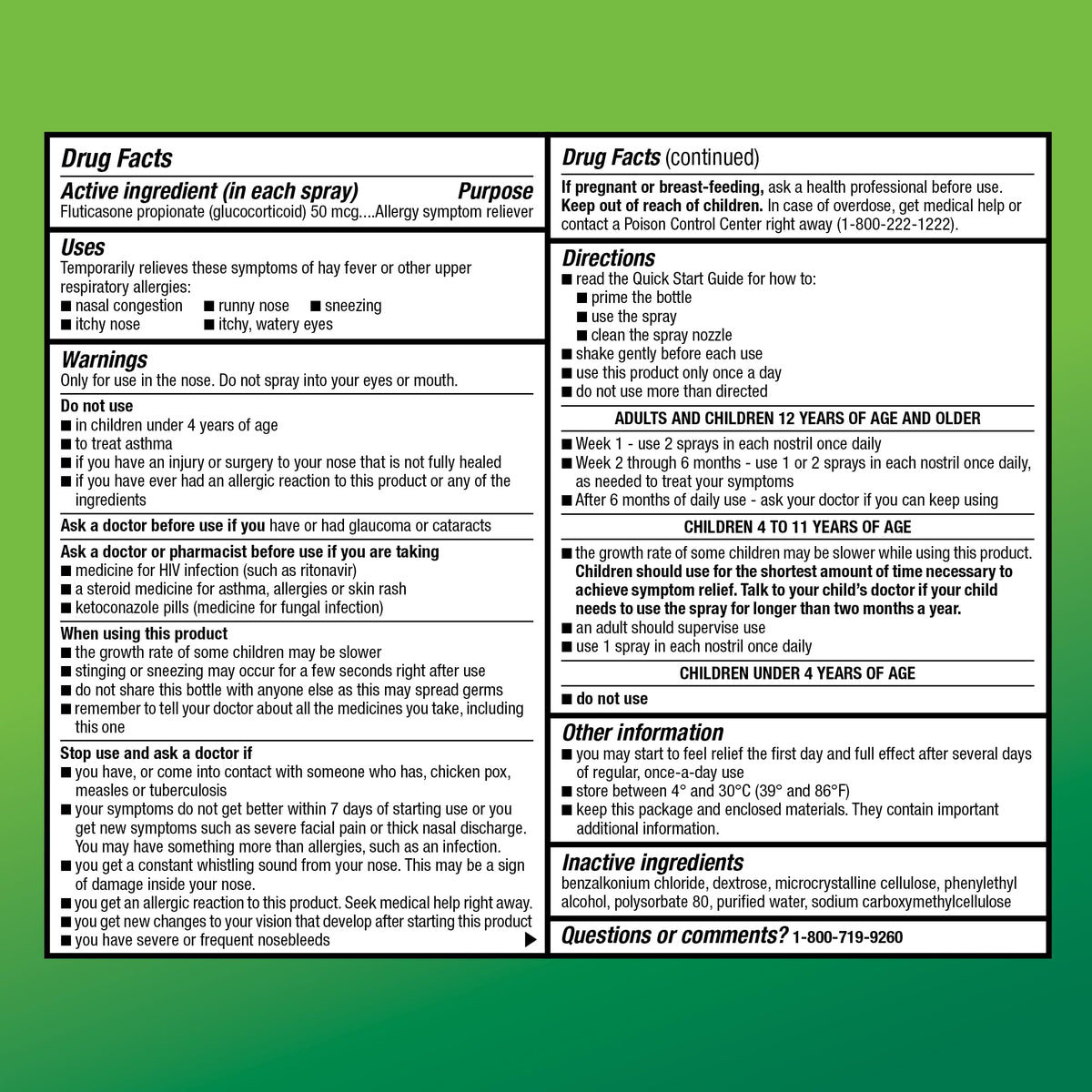 Amazon Basic Care 24-Hour Allergy Relief Nasal Spray, Fluticasone Propionate (Glucocorticoid), 50 mcg, Full Prescription Strength, Non-Drowsy, 0.62 Fl Oz - FENGGESTORE20