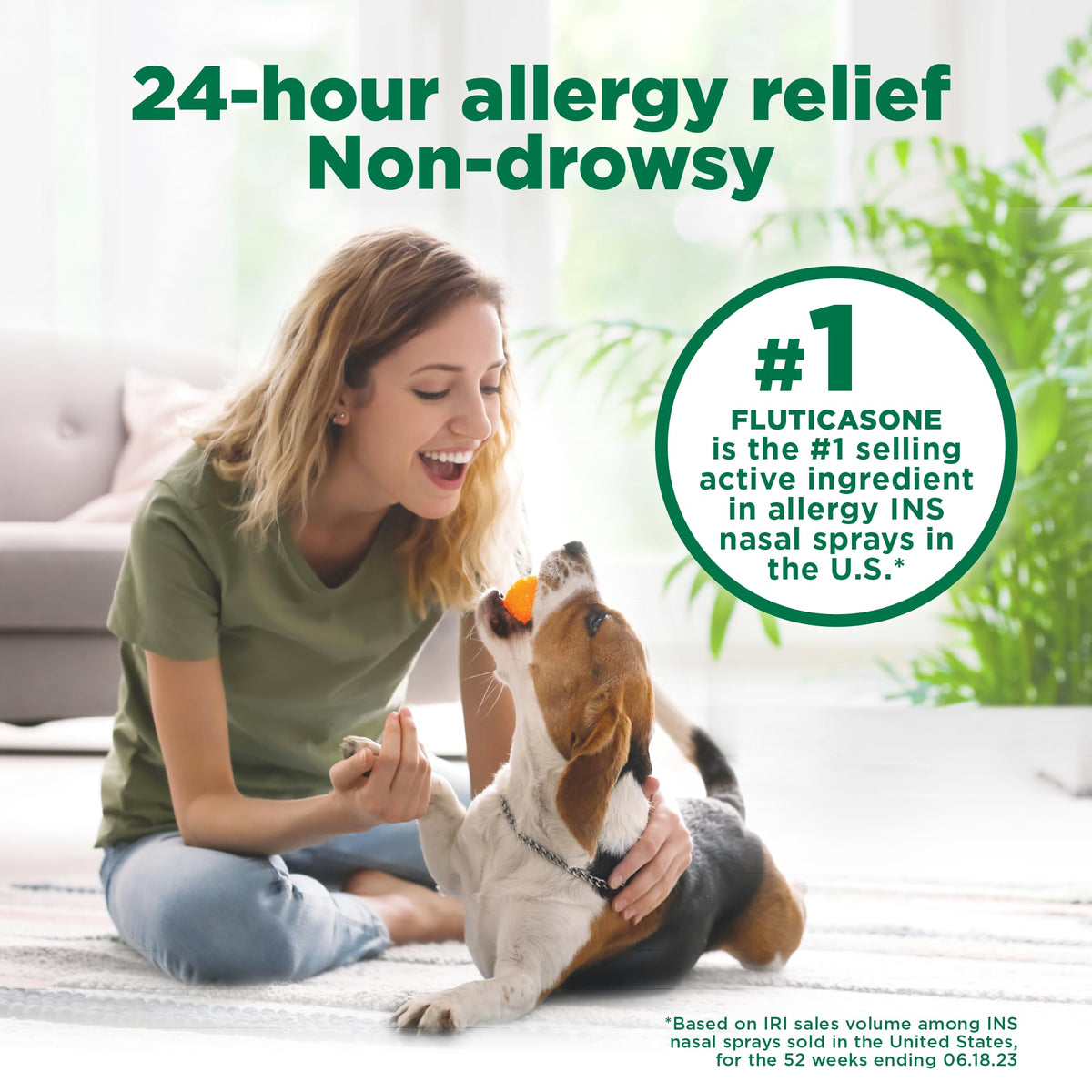 Amazon Basic Care 24-Hour Allergy Relief Nasal Spray, Fluticasone Propionate (Glucocorticoid), 50 mcg, Full Prescription Strength, Non-Drowsy, 0.62 Fl Oz - FENGGESTORE20