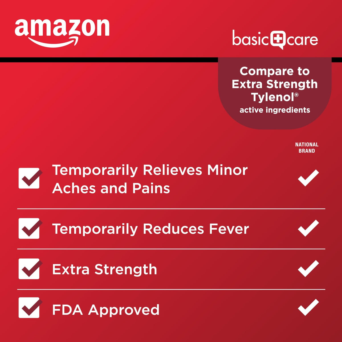 Amazon Basic Care Extra Strength Pain Relief, Acetaminophen Caplets, 500 mg, 200 Count - FENGGESTORE20