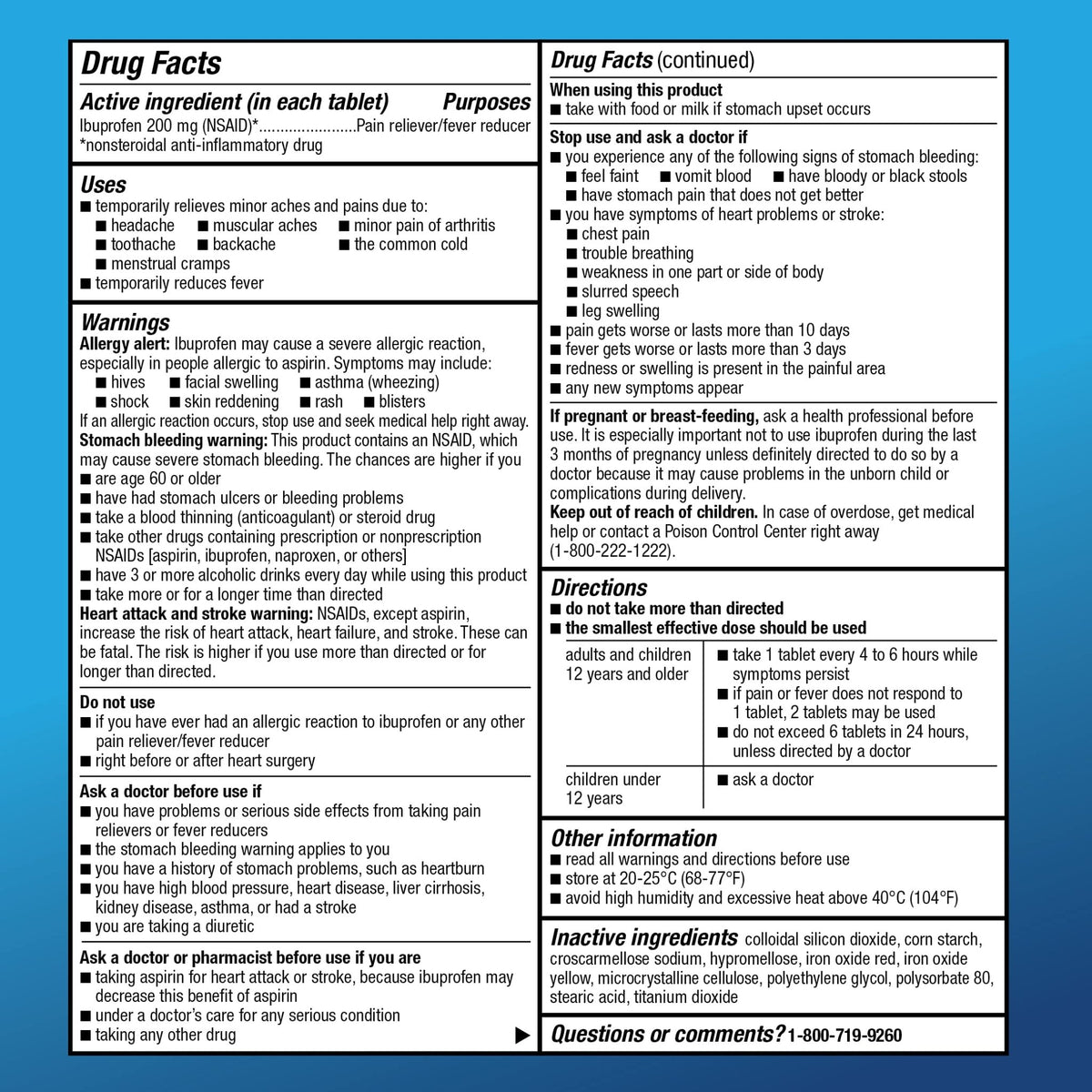 Amazon Basic Care Ibuprofen Tablets, 200 mg, Pain Reliever and Fever Reducer, For Headache, Muscular Aches, Arthritis, Backache, Menstrual Pain, 100 Count (Pack of 1) - FENGGESTORE20