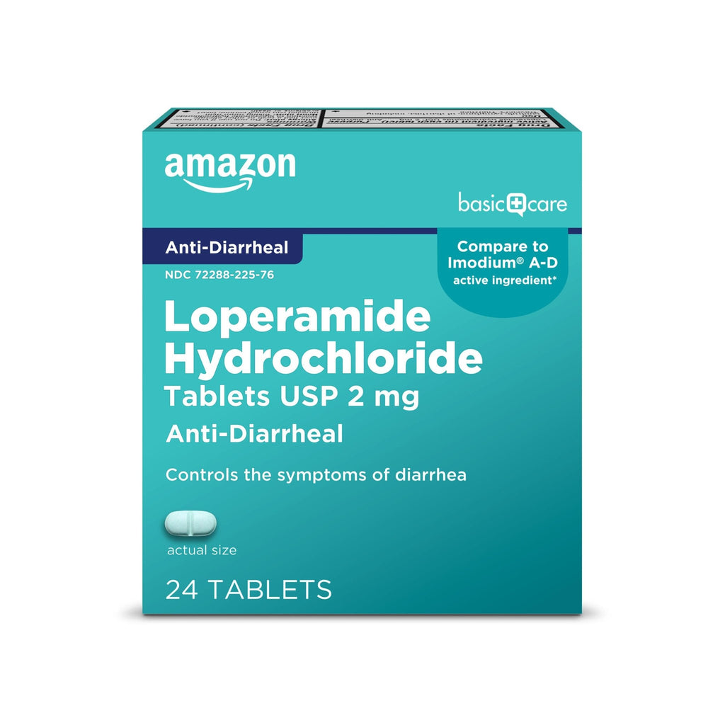 Amazon Basic Care Loperamide Hydrochloride Tablets, 2 mg, Anti-Diarrheal, 24 Count (Pack of 1) - FENGGESTORE20