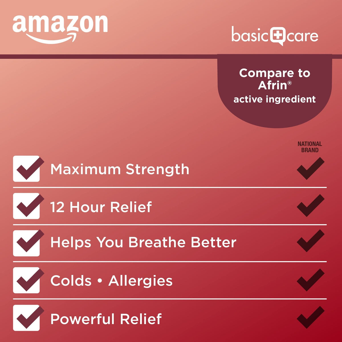 Amazon Basic Care Maximum Strength 12 Hour Nasal Spray, Oxymetazoline HCl Solution, Sinus Pressure Relief, Cold and Allergy Medicine, Decongestant, 1 fl oz (Pack of 1) - FENGGESTORE20