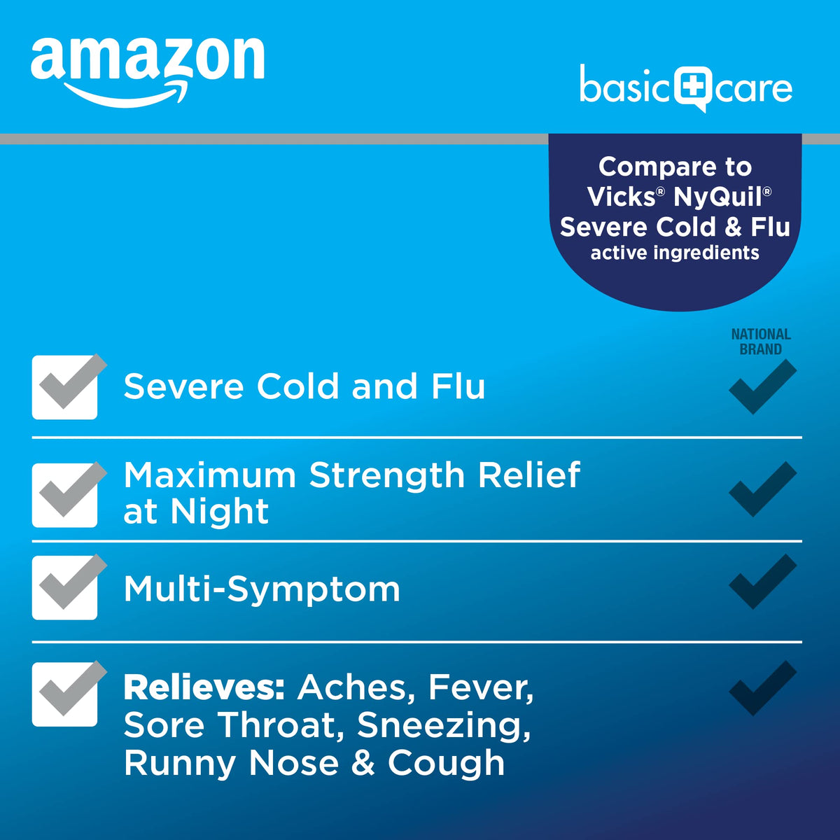 Amazon Basic Care Nighttime Severe Cold and Flu Syrup, Max Strength Liquid Medicine, Multi-Symptom Relief, for Adults and Children 12 Years and Older, Mixed Berry Flavor, 12 fl oz - FENGGESTORE20
