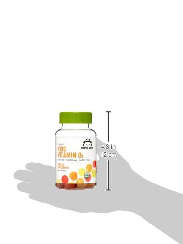Amazon Brand - Mama Bear Organic Kids Vitamin D3 25 mcg (1000 IU) Gummies per serving, Bone and Immune Health, Strawberry, 80 Count - FENGGESTORE20