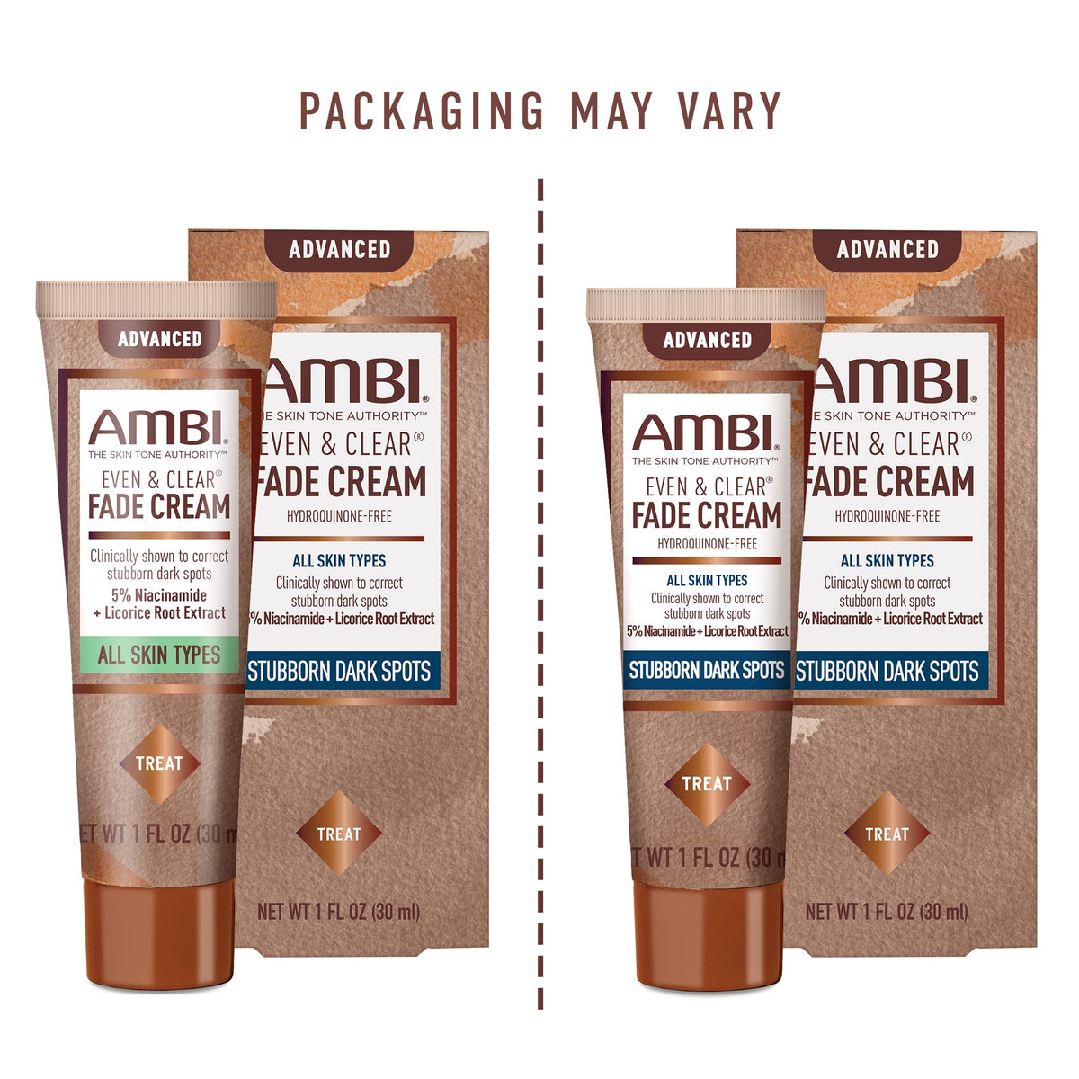 Ambi Even & Clear Advanced Fade Cream, Hydroquinone-free, Hyperpigmentation Treatment, Stubborn Dark Spot Corrector, Results In As Little As 2-3 Weeks - FENGGESTORE20