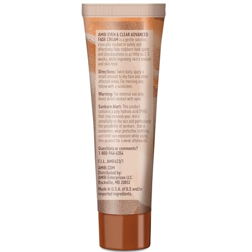 Ambi Even & Clear Advanced Fade Cream, Hydroquinone-free, Hyperpigmentation Treatment, Stubborn Dark Spot Corrector, Results In As Little As 2-3 Weeks - FENGGESTORE20