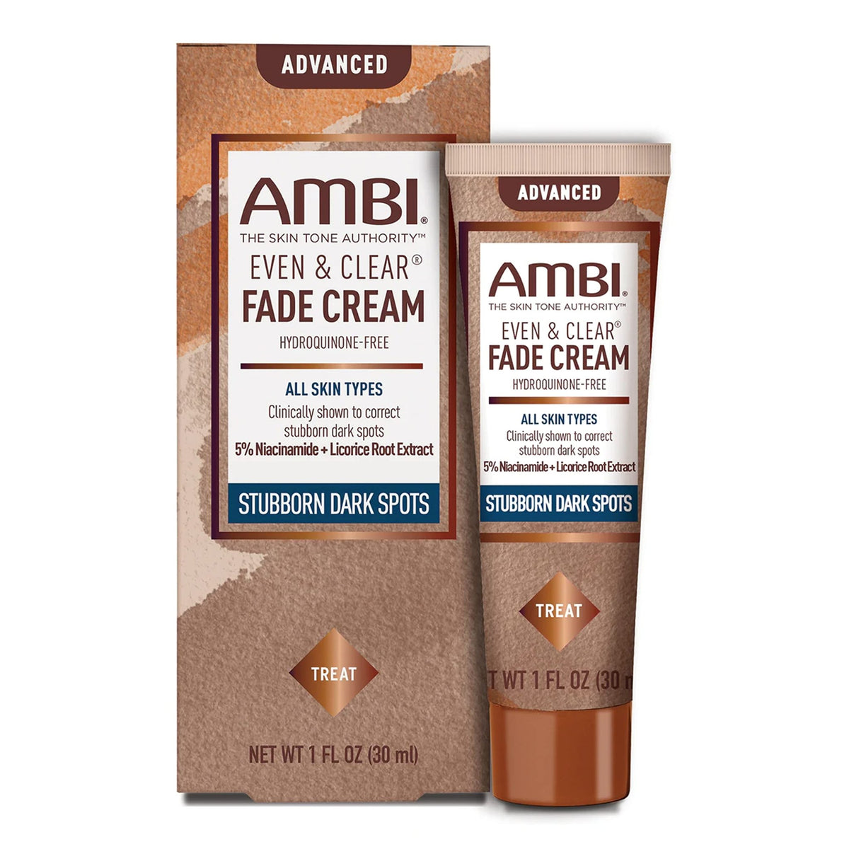 Ambi Even & Clear Advanced Fade Cream, Hydroquinone-free, Hyperpigmentation Treatment, Stubborn Dark Spot Corrector, Results In As Little As 2-3 Weeks - FENGGESTORE20