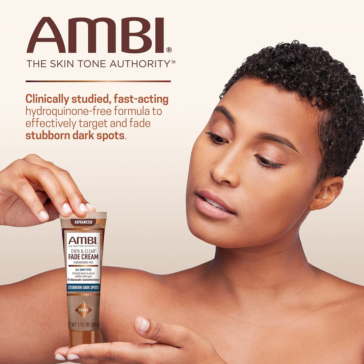 Ambi Even & Clear Advanced Fade Cream, Hydroquinone-free, Hyperpigmentation Treatment, Stubborn Dark Spot Corrector, Results In As Little As 2-3 Weeks - FENGGESTORE20