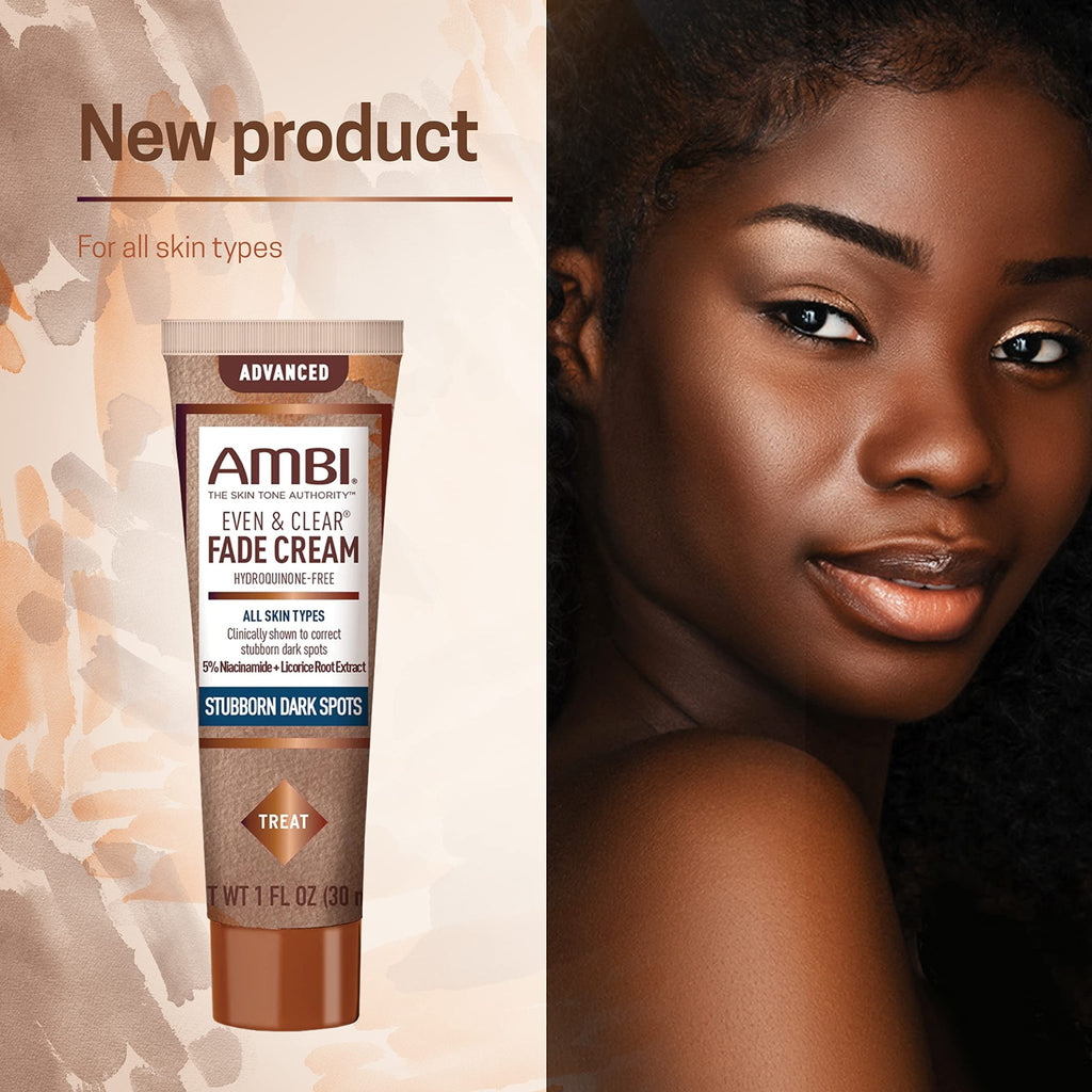 Ambi Even & Clear Advanced Fade Cream, Hydroquinone-free, Hyperpigmentation Treatment, Stubborn Dark Spot Corrector, Results In As Little As 2-3 Weeks - FENGGESTORE20