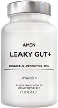 Amen Leaky Gut Supplement - Advanced Formula with Bioavailable L Glutamine, Zinc, Turmeric, DGL Licorice Root - Marshmallow Root - Probiotics & Fermented Prebiotics - FENGGESTORE20