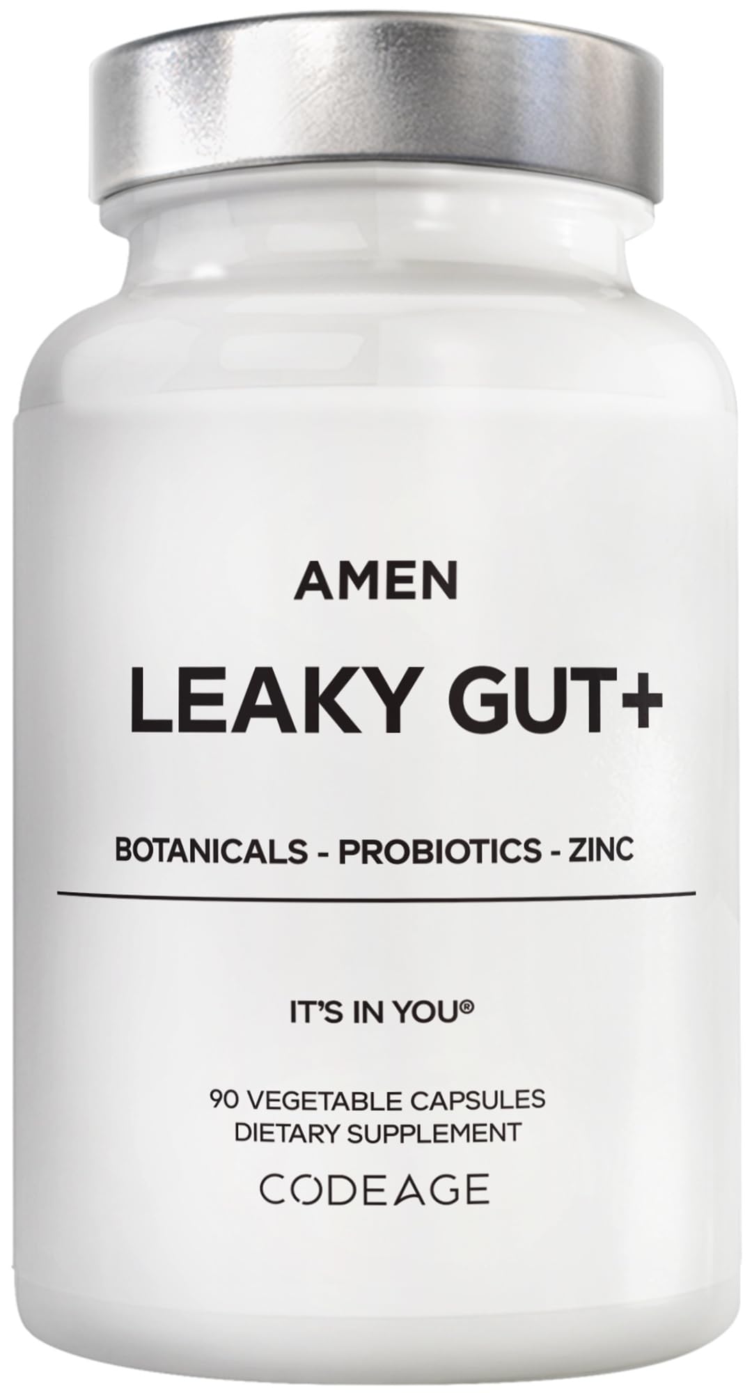 Amen Leaky Gut Supplement - Advanced Formula with Bioavailable L Glutamine, Zinc, Turmeric, DGL Licorice Root - Marshmallow Root - Probiotics & Fermented Prebiotics - FENGGESTORE20