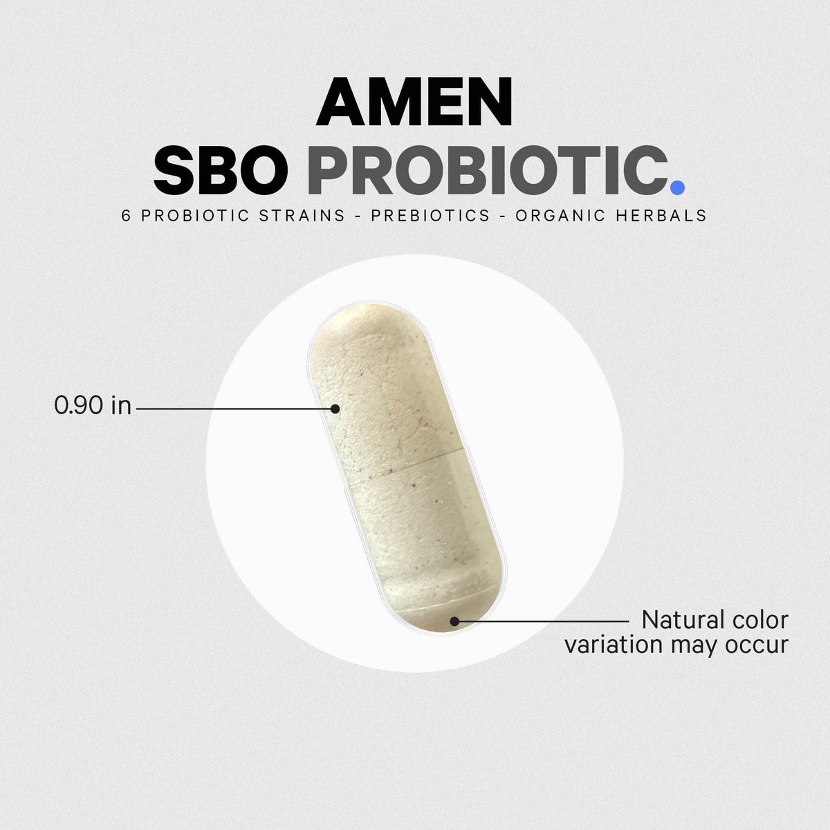 Amen Probiotics Supplement, SBO Probiotic and Organic Prebiotics, 50 Billion CFUs, Shelf Stable, No Refrigeration Required, Flora Daily Probiotic Formula for Women & Men - FENGGESTORE20