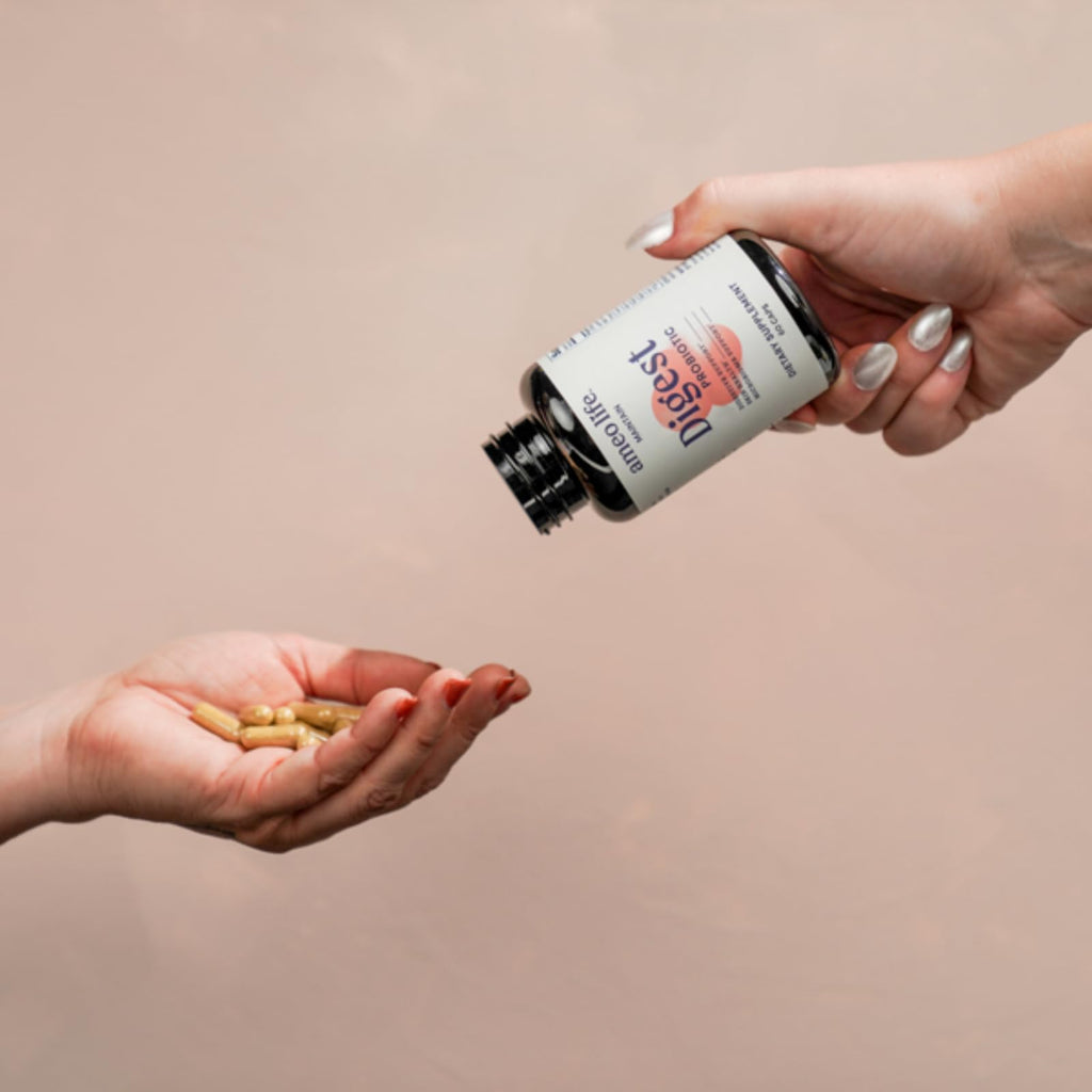 Ameo Life Probiotic for Digestive & Gut Health – Bacillus Subtilis & Bacillus Coagulans with Aloe Vera, Turmeric, Psyllium, Slippery Elm - FENGGESTORE20