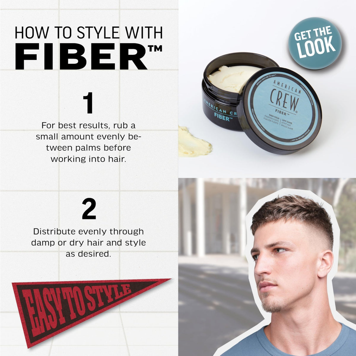 American Crew Men's Hair Fiber, Like Hair Gel with High Hold & Low Shine, 3 oz - FENGGESTORE20