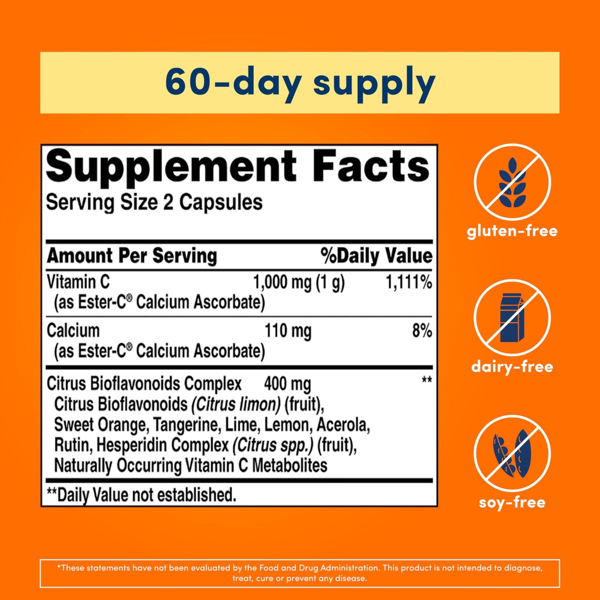 American Health Ester-C with Citrus Bioflavonoids Capsules - Gentle On Stomach, Non-Acidic Vitamin C - 500 mg, - FENGGESTORE20