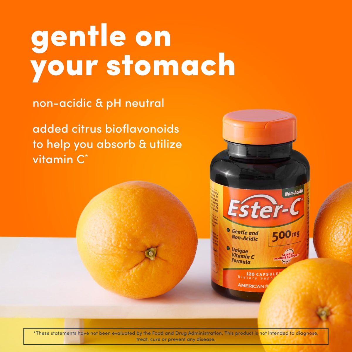 American Health Ester-C with Citrus Bioflavonoids Capsules - Gentle On Stomach, Non-Acidic Vitamin C - 500 mg, - FENGGESTORE20