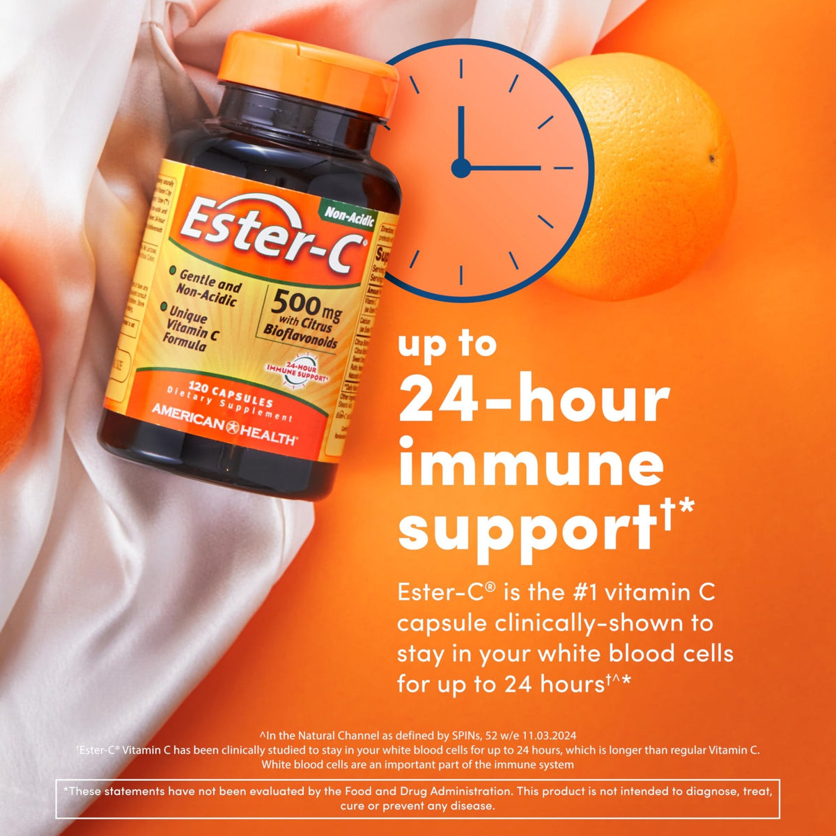American Health Ester-C with Citrus Bioflavonoids Capsules - Gentle On Stomach, Non-Acidic Vitamin C - 500 mg, - FENGGESTORE20